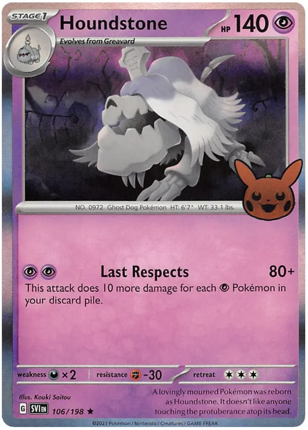 Houndstone Trick or Trade 2023 106/198 Rare Holo