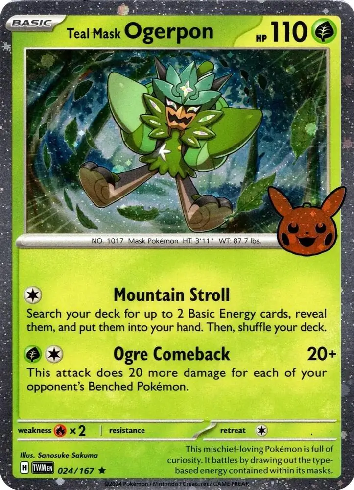 Teal Mask Ogerpon Trick or Trade 2024 024/167 Rare Holo