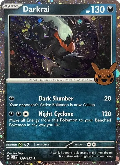 Darkrai Trick or Trade 2024 136/197 Rare Holo