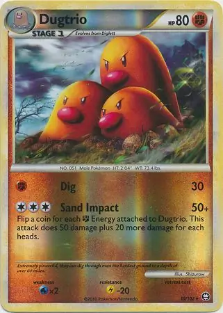 19/102 Dugtrio TM Rare Reverse Holo
