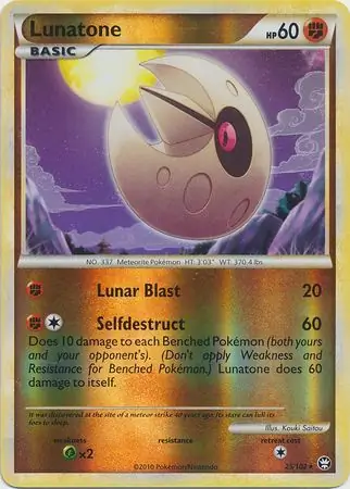 25/102 Lunatone TM Rare Reverse Holo