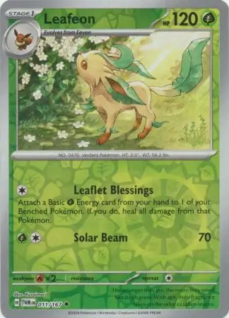 Leafeon Twilight Masquerade 011/167 Uncommon Reverse Holo