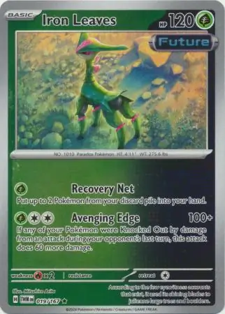 019/167 Iron Leaves TWM Rare Reverse Holo