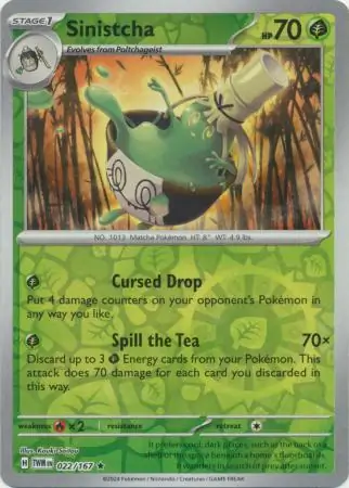 022/167 Sinistcha TWM Rare Reverse Holo