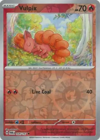 026/167 Vulpix TWM Common Reverse Holo