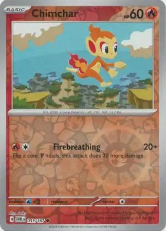 031/167 Chimchar TWM Common Reverse Holo