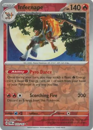 Infernape Twilight Masquerade 033/167 Rare Reverse Holo