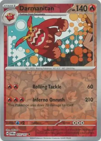 035/167 Darmanitan TWM Uncommon Reverse Holo