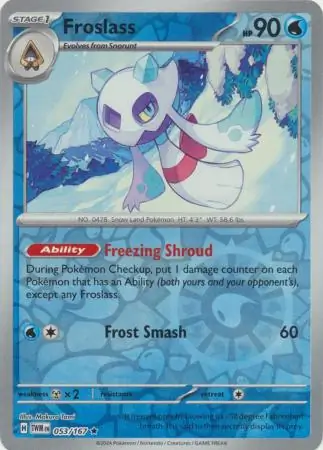 053/167 Froslass TWM Rare Reverse Holo
