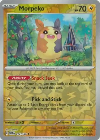 Morpeko Twilight Masquerade 072/167 Uncommon Reverse Holo