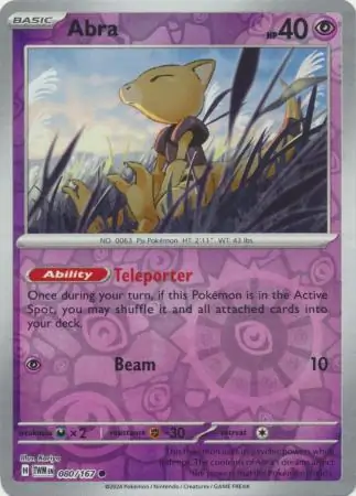 080/167 Abra TWM Common Reverse Holo