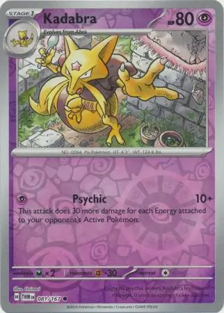 081/167 Kadabra TWM Common Reverse Holo
