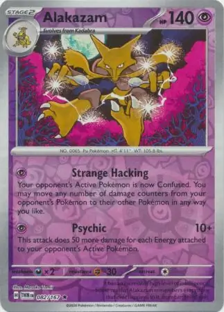 082/167 Alakazam TWM Rare Reverse Holo