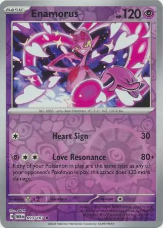 093/167 Enamorus TWM Rare Reverse Holo
