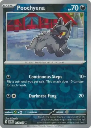 113/167 Poochyena TWM Common Reverse Holo