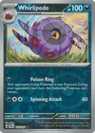 116/167 Whirlipede TWM Common Reverse Holo