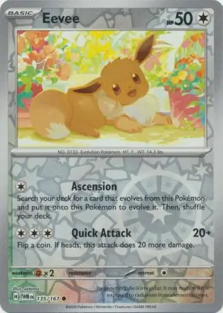 135/167 Eevee TWM Common Reverse Holo