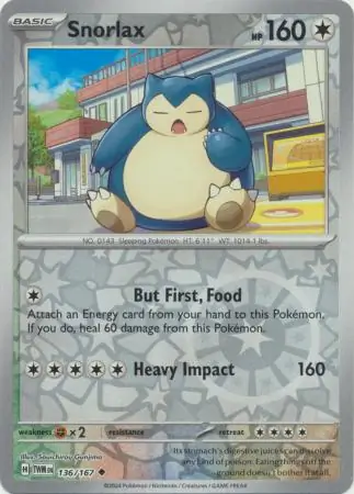 Snorlax Twilight Masquerade 136/167 Uncommon Reverse Holo