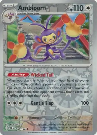 Ambipom Twilight Masquerade 138/167 Uncommon Reverse Holo