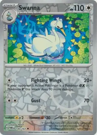 140/167 Swanna TWM Uncommon Reverse Holo