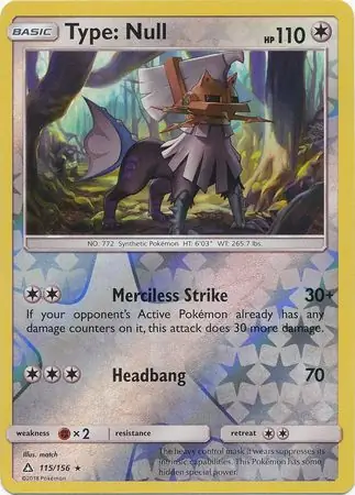 115/156 Type: Null UPR Rare Reverse Holo