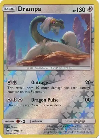 117/156 Drampa UPR Rare Holo Reverse Holo