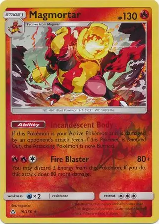 19/156 Magmortar UPR Rare Holo Reverse Holo