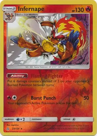 23/156 Infernape UPR Rare Holo Reverse Holo