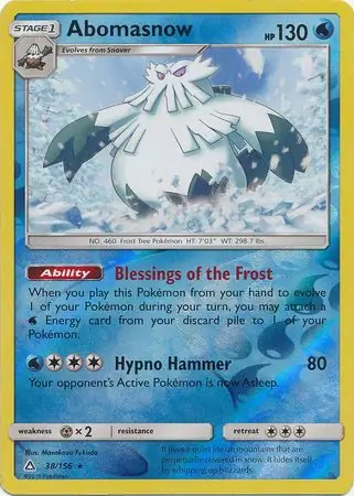 38/156 Abomasnow UPR Rare Reverse Holo