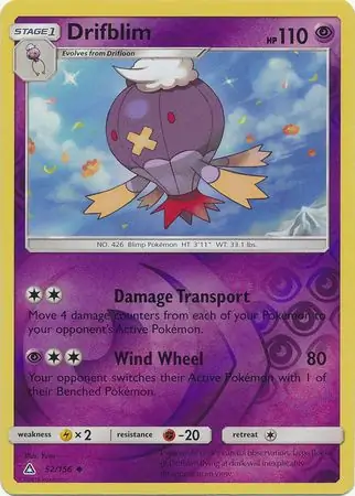 52/156 Drifblim UPR Uncommon Reverse Holo