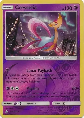59/156 Cresselia UPR Rare Holo Reverse Holo