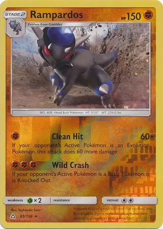 65/156 Rampardos UPR Rare Holo Reverse Holo
