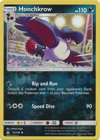 72/156 Honchkrow UPR Uncommon Reverse Holo