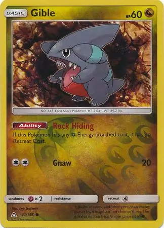 97/156 Gible UPR Common Reverse Holo
