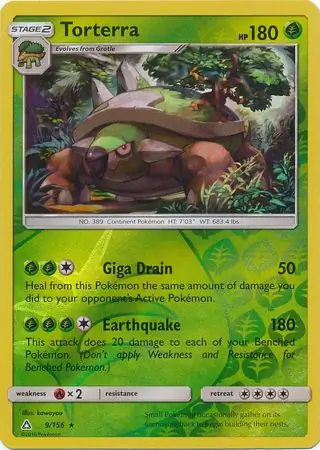 9/156 Torterra UPR Rare Holo Reverse Holo