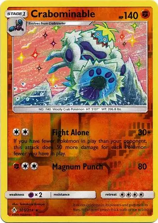 105/214 Crabominable UNB Rare Reverse Holo