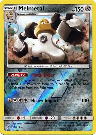 129/214 Melmetal UNB Rare Holo Reverse Holo