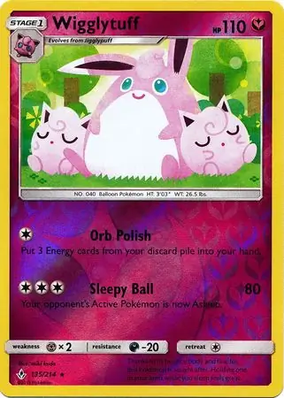 135/214 Wigglytuff UNB Rare Reverse Holo