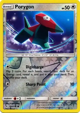 154/214 Porygon UNB Common Reverse Holo