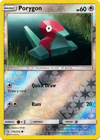 155/214 Porygon UNB Common Reverse Holo