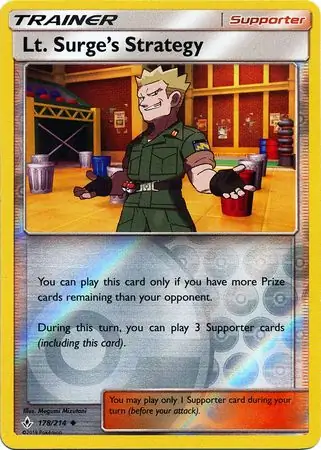 178/214 Lt. Surge's Strategy UNB Uncommon Reverse Holo