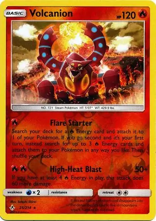 25/214 Volcanion UNB Rare Holo Reverse Holo
