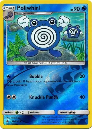 38/214 Poliwhirl UNB Uncommon Reverse Holo