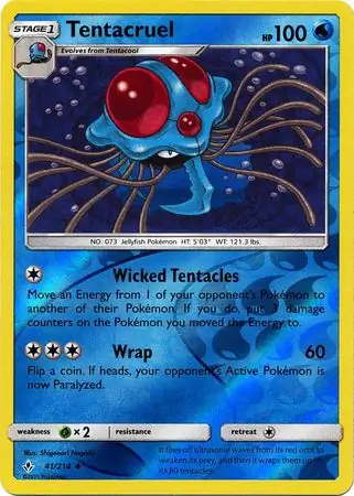 41/214 Tentacruel UNB Uncommon Reverse Holo
