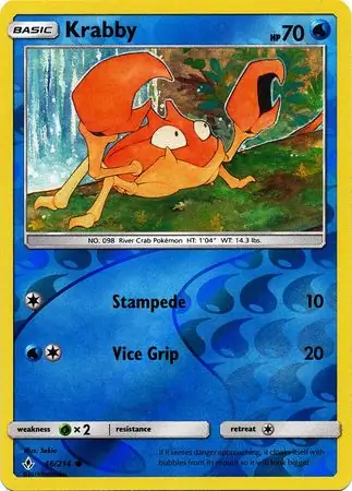 46/214 Krabby UNB Common Reverse Holo