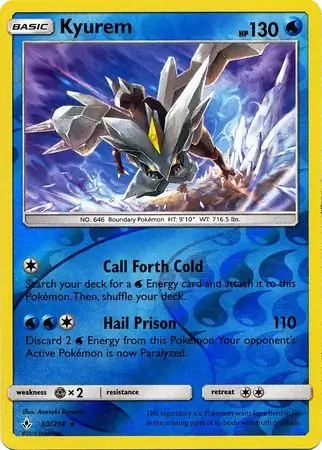 50/214 Kyurem UNB Rare Holo Reverse Holo