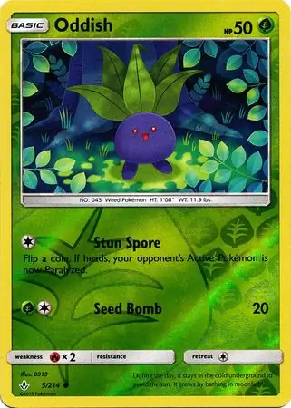 5/214 Oddish UNB Common Reverse Holo