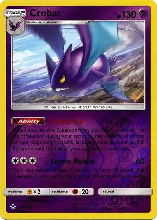66/214 Crobat UNB Rare Holo Reverse Holo