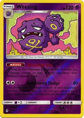 74/214 Weezing UNB Rare Reverse Holo