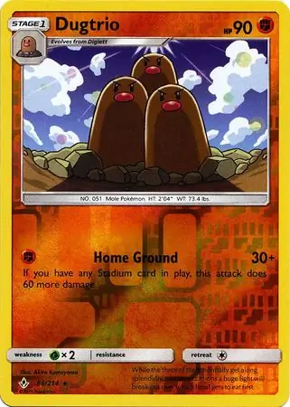 86/214 Dugtrio UNB Rare Reverse Holo